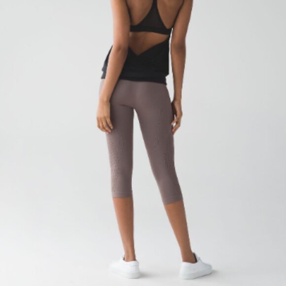 CLEARANCE! Lululemon Size 4 Size XS Flow & Go Crop Seamless Leggings Cool Cocoa - Picture 2 of 10
